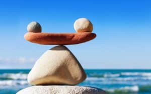 Concept Of Harmony And Balance. Balance Stones Against The Sea.