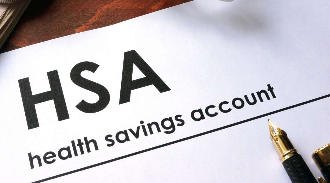 Paper with HSA - Health Savings Account typed across the top