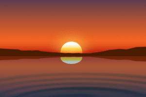 Tax Cuts and Jobs Act Sunsetting, represented by image of sun setting on the horizon, and an orange sky